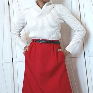 Jeanne Pierre Cable Knit Cowl Neck Sweater - Small